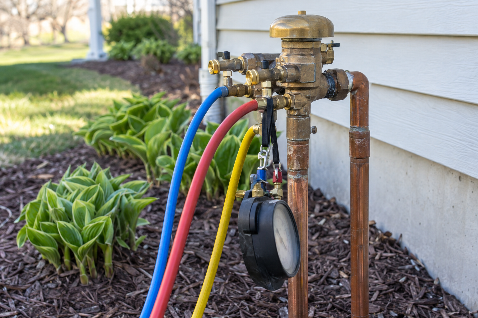 backflow preventer test at a sprinkler start-up